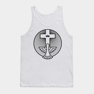 Christian cross and dove - a symbol of the Spirit Tank Top